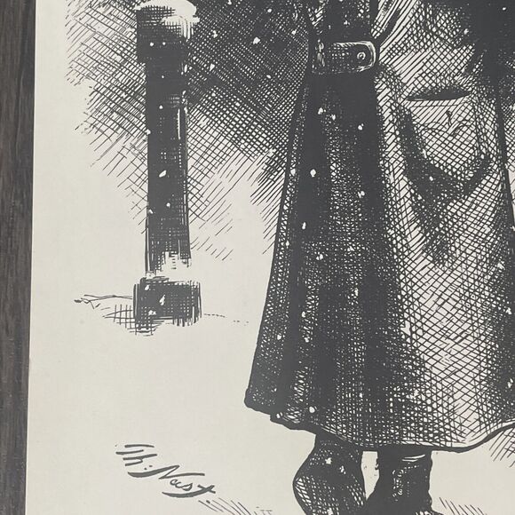 Christmas Post Thomas Nast Woodblock Engraved Print 1879 Harper's Weekly Rare - Picture 9 of 16